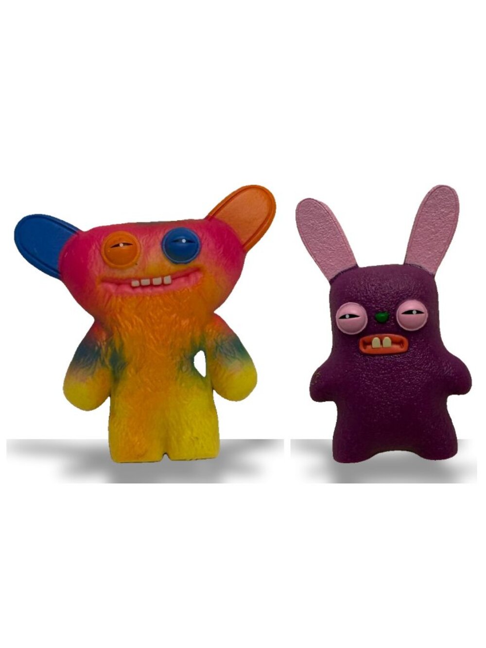 Small Fuggler Rabid Rabbit 2-Pack 2.5" Mini Figures Rainbow and Purple Rabbid - Picture 2 of 6